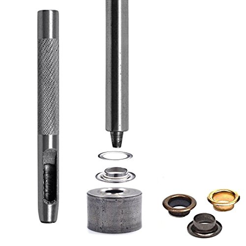 Yakamoz 120 Set Metal Grommets Eyelets Tool Kit Set For Leather Canvas Clothes Belts Shoes Diy Crafts | 6Mm 1/4" Inner Diameter | 4 Colors #TOP2