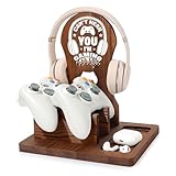 JSENGIFT Gamer Gifts for Men Teen Boy, Gamer Accessories Stuff, Gaming Gifts for Son Boyfriend Husband Wooden Headphone Stand