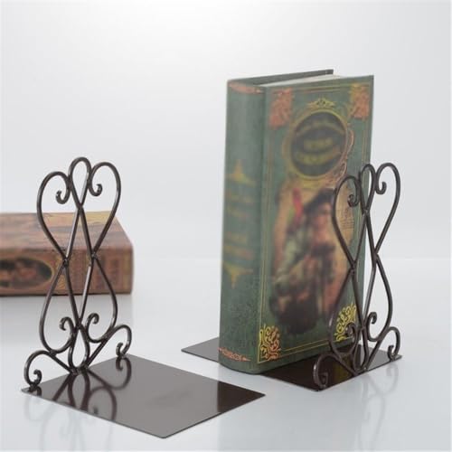 Sujetalibros de biblioteca con acabado de hierro retro decorativo y resistente 6