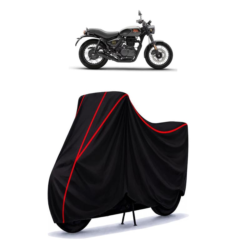 Image of Hunter 350 Water Resistant Bike Cover for All Motorcycles & Rain | Heavy Duty Taffeta Fabric | UV Protection, Dustproof, Scratchproof | All Weather Two Wheeler Body Cover with Elastic Bottom