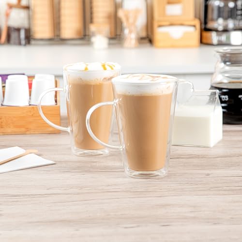 Restaurantware Glass Espresso Cups 12 Count 14 Ounces Borosilicate Double Wall Glass Coffee Mugs Insulated Clear Tea Drinkware for Hot or Cold Beverages by Restaurantware - Image 7