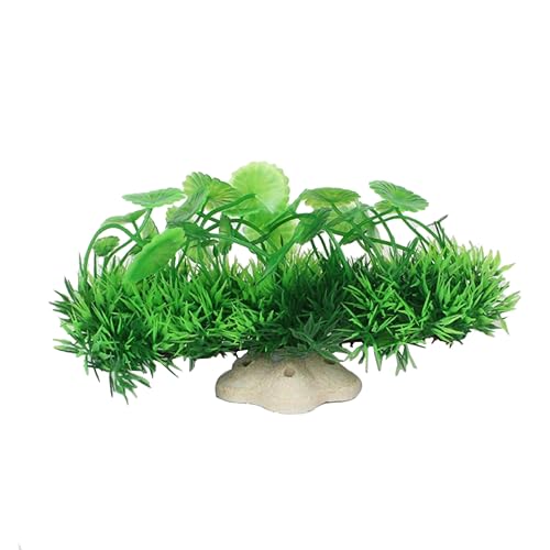 BESPORTBLE Fish Tank Ornament Artificial Plastic Water Plants Green Realistic Weighted Base for Steady Submersion