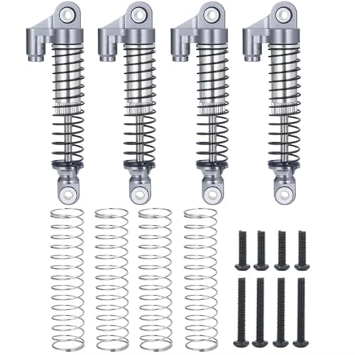 RC�_���p�[���f�� For Traxxas For TRX4M For Mustang For Defender 1/18 56mm 4�� �S�[���h �t�����g ���A �I�C���V���b�N�A�u�\�[�o�[ �����[�g�R���g���[���N���[���[�p�[�c(Gray)