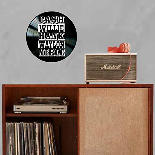 Vinyl Record Wall Art, Not A Playable Record, Names Of Country Music's Greats Cash, Willie, Hank, Merle On A Real Upcycled Record #TOP2