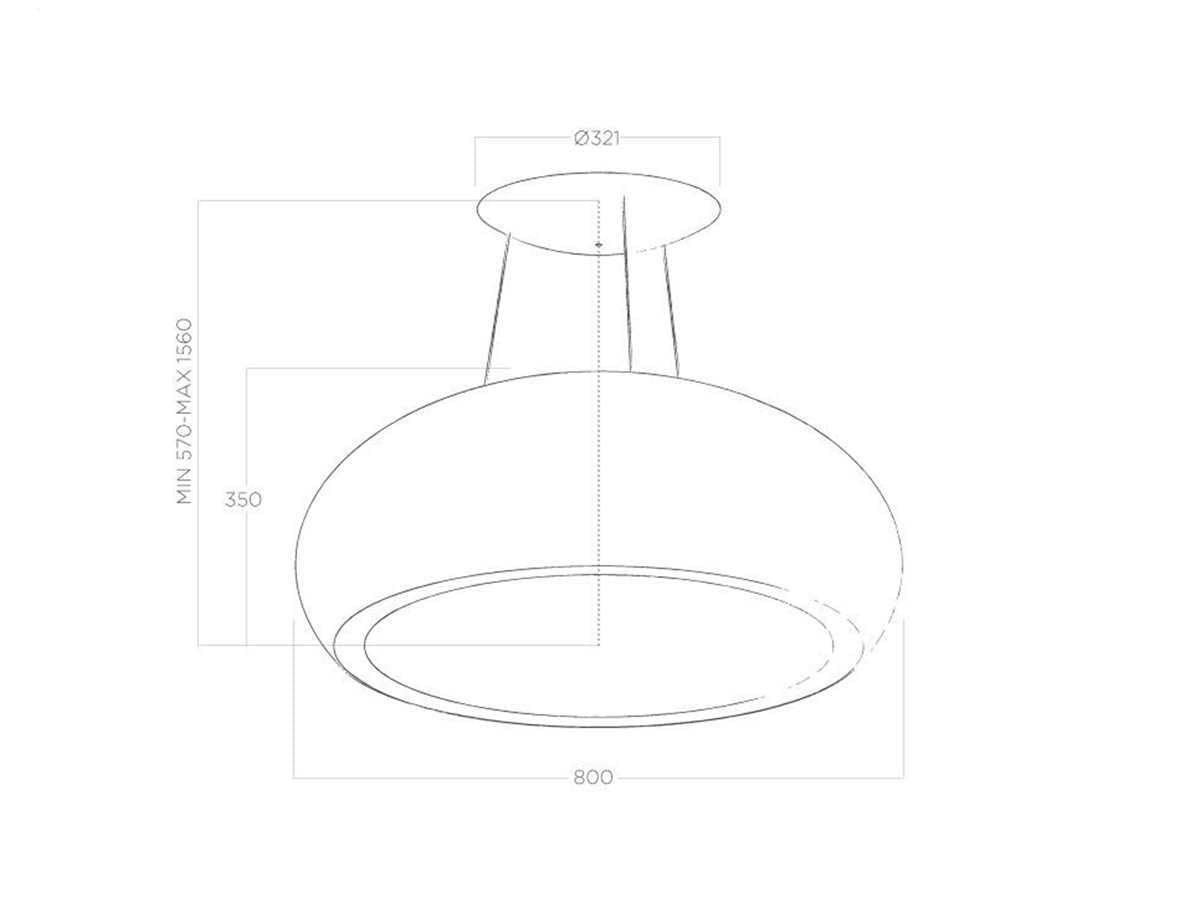 Elica SEASHELL WH MAT OPACO/F/80 Sospeso Bianco 500m³/h