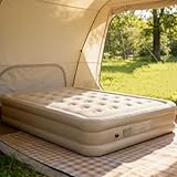 Colchão de Ar com Bomba Elétrica Recarregável Integrada - Superfície Flocada Antiderrapante, para Uso em Casa, Viagens e Acampamento (Casal)