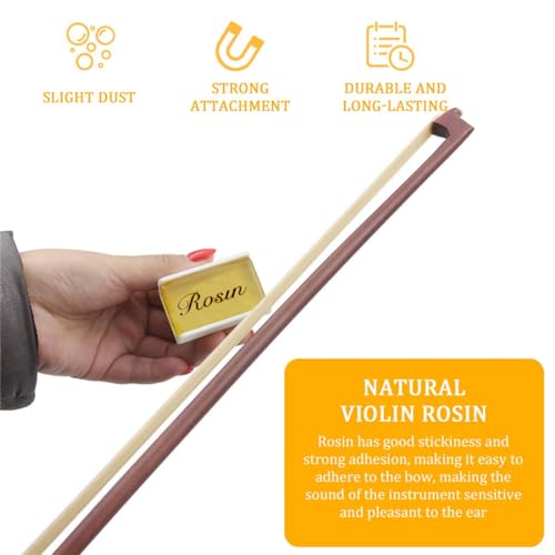 JTKREW 3 Stück Kolophonium, Natürliches Kolophonium Geige mit Fall, Staubarmes Rosin für Violine, Viola, Cello Bögen