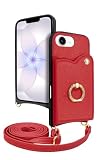 シズカウィル iPhone 17e 用 / 16e 用 ケース ショルダー カバー ショルダーストラップ アイファンデ5 ショルディー フルール バーガンディレッド 1個入り