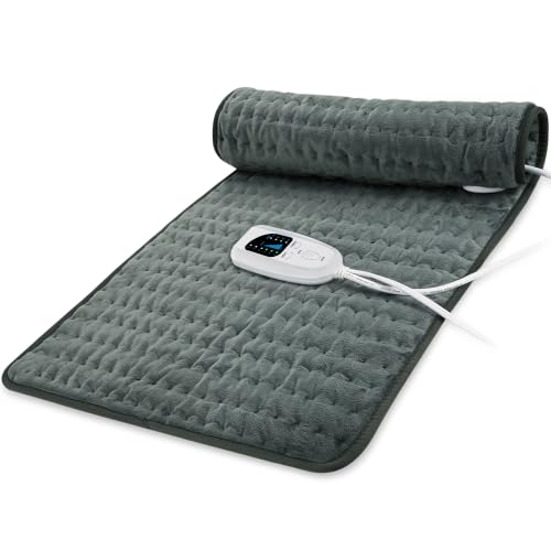 Image of 33x17 Inch Electric Heating pad for Back Neck Shoulder Knee Arms Legs- Electric Heat Pads with 6 Heat Settings & Auto Shut Off &Dry /Moist Heat Heating Pad for Birthday Mother Father Gril Men Women