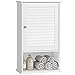 COSTWAY Hängeschrank, Badezimmerschrank hängend, Wandschrank weiß, Badschrank mit verstellbarem Einlegeboden, Badezimmer Schrank, Badhängeschrank