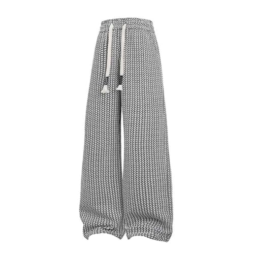 Pantalon carreaux homme jambes larges coupe droite en toile respirante
