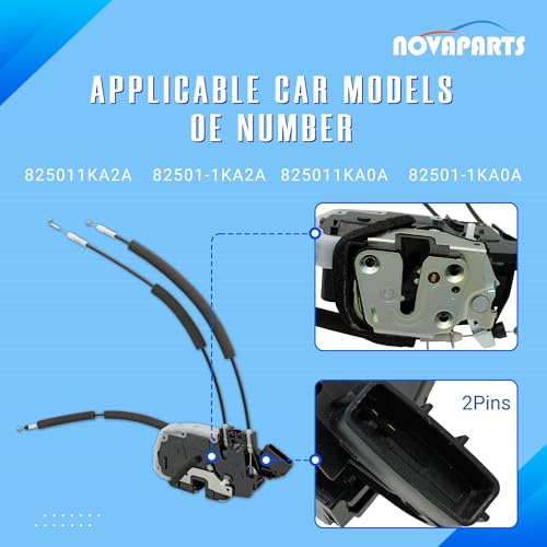 Image of NOVAPARTS Door Latch Lock Actuator Rear Left Driver Side 82501-1KA2A for 2011-2017 Nissan Juke L4 1.6L Replaces # 825011KA2A 825011KA0A 82501-1KA0A