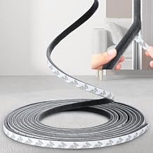 33 Ft Self-Adhesive Weather Stripping Seal for Doors and Windows, 0.35" Wide x 0.6" Thick, Gray - Soundproof, Windproof, Dustproof, Energy-Efficient Gap Filler for Sliding Windows and Door Frames
