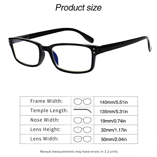 Kerecsen 6 Pack Reading Glasses Blue Light Blocking,Spring Hinge Readers for Men Women,Prescription glasses (6 Black, 1.50, x) by Kerecsen - Used condition - Image 2