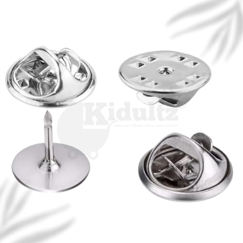 Image of (Pack of 10) Butterfly Metal Clutch Locking Clasp Pin Backs for Badge, Craft and Jewellery Making, Tie Clip Pin Label Clasps Fastener