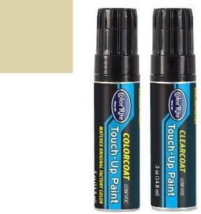 Half-Ounce Jar for Infiniti M45 Automotive Touch-up Paint - Desert Platinum Metallic Clearcoat KX6 - All-Inclusive Package