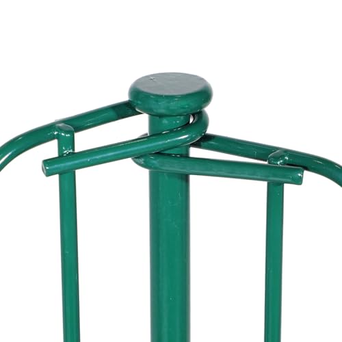 Wiltec Gartenzaun Set mit 5 Elementen grün, Teichzaun mit Oberbogen, Maschendrahtzaun 770 x 8 x 780 mm, Steckzaun leichte Montage, pulverbeschichtet & korrosionsbeständig