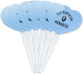Old Dominion University Official Logo Heart Love Cupcake Picks Toppers Decoration Set of 6