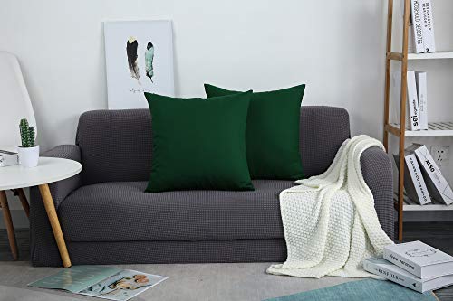 Tangdepot Cotton Solid Throw Pillow Covers, 20" X 20" , Deep Green #TOP7