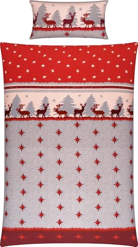 Erwin Müller Bettwäsche Feinbiber rot Größe 1x 135x200 cm + 1x 40x80 cm