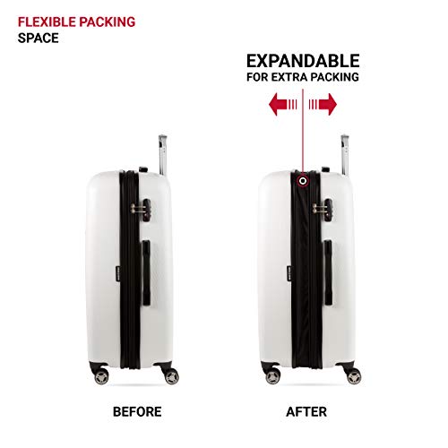 Swissgear 7272 Energie Expandable Hard-Sided Luggage With Spinner Wheels & Tsa Lock, White, 27” #TOP4
