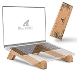 MY FAT GORILLA Laptop Stand Made of Bamboo, Portable Laptop Stand for 10-17 Inches, Ergonomically Stable Laptop Holder in the Office as Notebook Raiser
