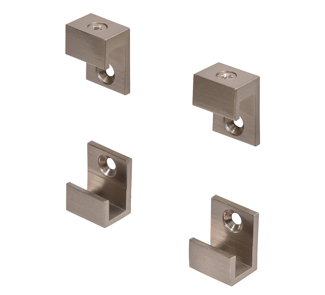 CRL C.R. LAURENCE MC01BN Brushed Nickel 5/8" Wide Mirror Clip Set