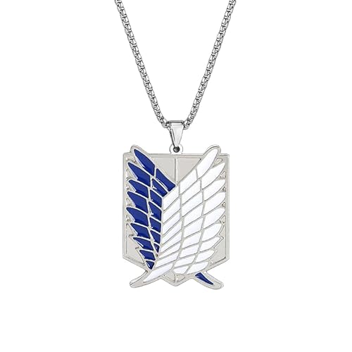 Vurotry Anime Wing Necklace for Men Wing Necklace Jewelry (silver)