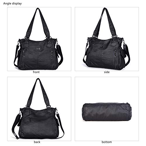 Angel Kiss Handbags for Womens Top-Handle Hobo Purse Roomy Casual Shoulder Bags PU Tote Satchel Purse for Women3