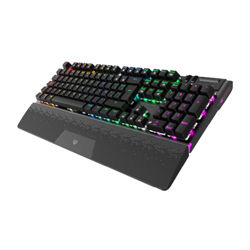 Dominate Expert GK979, Teclado mecánico Gamer, Estructura de Aluminio Premium, con botón y Botones Multimedia, Interruptor Rojo Intercambiable, RGB dinámico