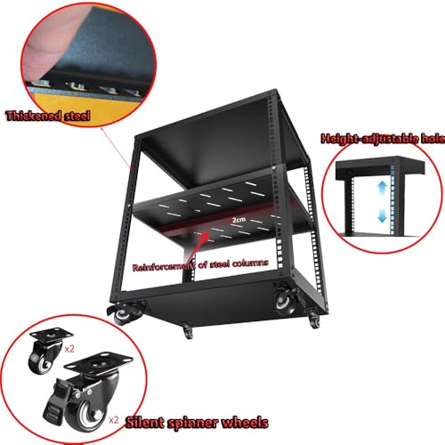 Support audio robuste sur roulettes H99 cm meuble hifi métal