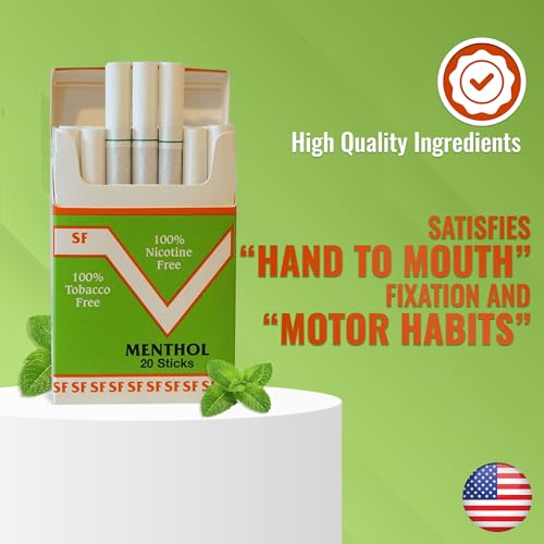Smoke Free Herbal Cocoa Cigarettes - 10 Packs Menthol - 100% Tobacco & Nicotine Free - Non Addictive - Tobacco Substitute - Premium Menthol Flavor - 1 Carton (200 Sticks)
