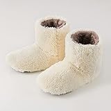 クモリ(Kumori) ルームシューズ 吸湿発熱 ルームブーツ あったか スリッパ 滑り止め 暖かい もこもこ ボア 冬用 防寒 防音 洗える 男女兼用 室内履き ホカホカ シューズ (M・23-24.5cm アイボリー)