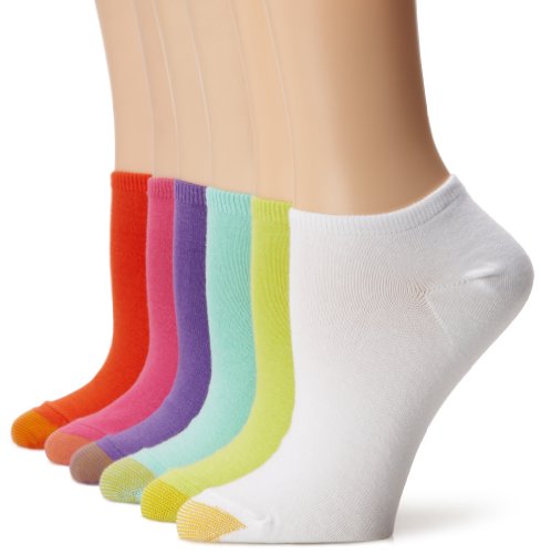 Gold Toe Women's 6 Pack Jersey Socks,Aqua, Lime, Summer Pink, Purple, Orange, White,Shoe Size: 6-9