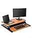 Stand Up Desk Store AirRise Pro Two Tier Standing Desk Converter Monitor Stand with Built-in Keyboard Tray (Teak, 32