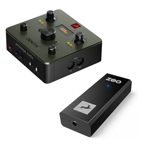 Antelope Audio Zenith 2 USB-C Audio Interface + ZEO DAC Audio Converter —- Audio Interface for Guitar, Vocals, Streaming & Podcasting —- High Resolution DAC/Amp Dongle w/USB Input for PC & Smartphone