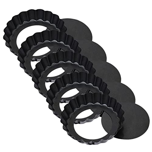Ciieeo 5pcs Pizza Baking Pan Set Egg Tart Molds Mini Tart Pans Nonstick Baking Molds Ideal for Diy