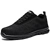DYKHMILY Safety Trainers Mens Steel Toe Cap Trainers Light Weight Anti Smashing Breathable Puncture Proof Comfortable Fashion Safety Shoes Work Trainers(Black,9UK) #1