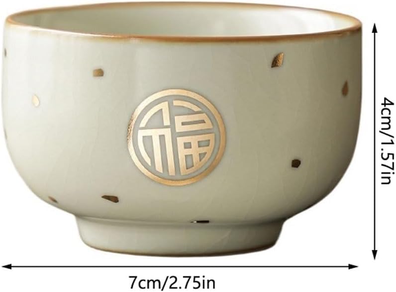 GSOUL Kungfu Tea cup Leisure Study Chinese Style Tea Cup Ceramic Home Personal Drinking Kung Fu Master Single Small Tea Cups