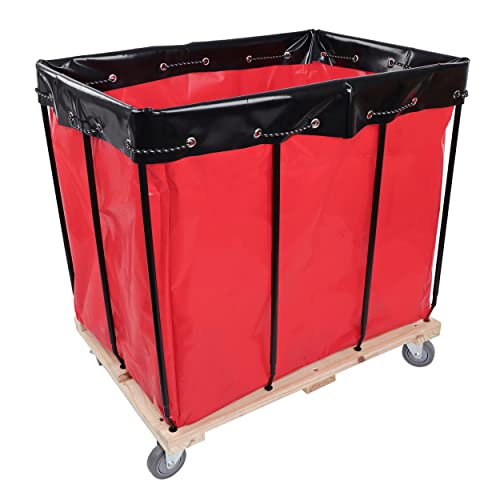 BISupply Heavy Duty Laundry Basket Truck - Large 400lb / 12 Bushel Basket Industrial Rolling Laundry Cart on Wheels - Thumbnail 5