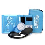 Scian Aneroid Sphygmomanometer - Manual Blood Pressure Cuff with D-Ring Universal Cuff 10-16", Carrying Bag for Nurse Doctor Senior Adult (SkyBlue)