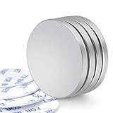 E BAVITE Super Strong Neodymium Disc Magnets with Double Sided Adhesive, Powerful Permanent Rare Earth Magnets, 1.26 inch D x 1/8 inch H 4 Packs, 30X3 4P