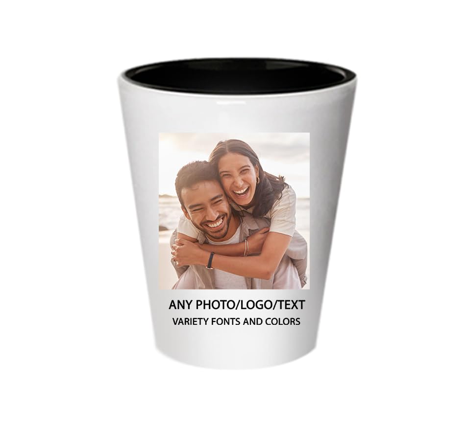 SpreadPassion Customize Shot Glass - Create Your Own Name or Photo, Personalized Gift Idea for Birthday, Christmas