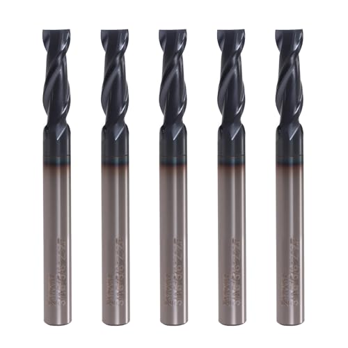Image of 2 Flute 3 /16 inch Square End Mill with AlTiN Coating -Machining of Deep Grooves in High-Hardness Steels and Alloys, 3 /16 inch Cutting Diameter, 5 /8 inch Flute Length, 2 inch Overall Length