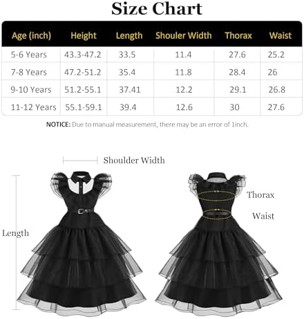 isswya Black costume girls dress Kids Cosplay School Rave Halloween Party Dress up Outfit 5-12Y 6 41MPcwoXTrL. AC