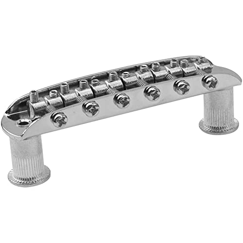 Yootones アジャスタブルギターサドルブリッジ フェンダーマスタングジャガー&ジャズマスターに対応 (クローム) 1個