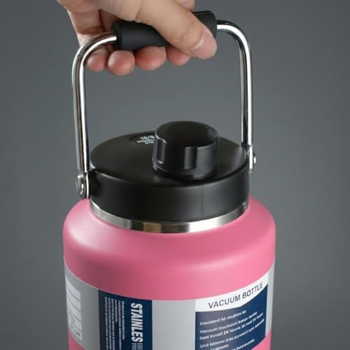 Image of Thermosteel Water Jug Insulated Tumbler with Magnet Lid 2100ml, Water from Bottle for Travel, Home, Office, School, Gym, Hotel and Dhaba 12+ Hours Hot and 18+ Hours Cold (Pink)
