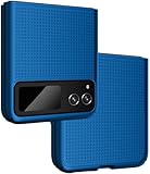 Nakedcellphone Case for Motorola RAZR (2023), Slim Hard Shell Protector Cover [Anti-Fingerprint, Grid Texture] - Cobalt Blue