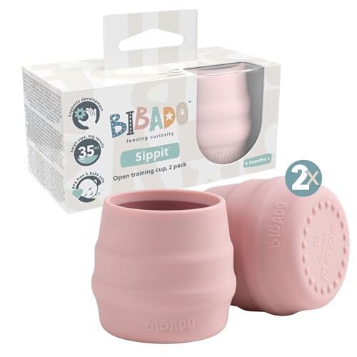 Bibado Sippit Silikon-Babybecher Blush (2er-Pack)
