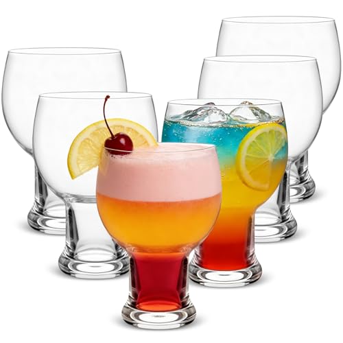 LONTOM Gin Glasses Set of 6 470ml Durable Gin and Tonic Glasses Clear Short Stem Wine Glasses Balloon Cocktail Glass Glass Set Gin Glass Gifts for Women Home Bar Entertaining Negroni Gimlet